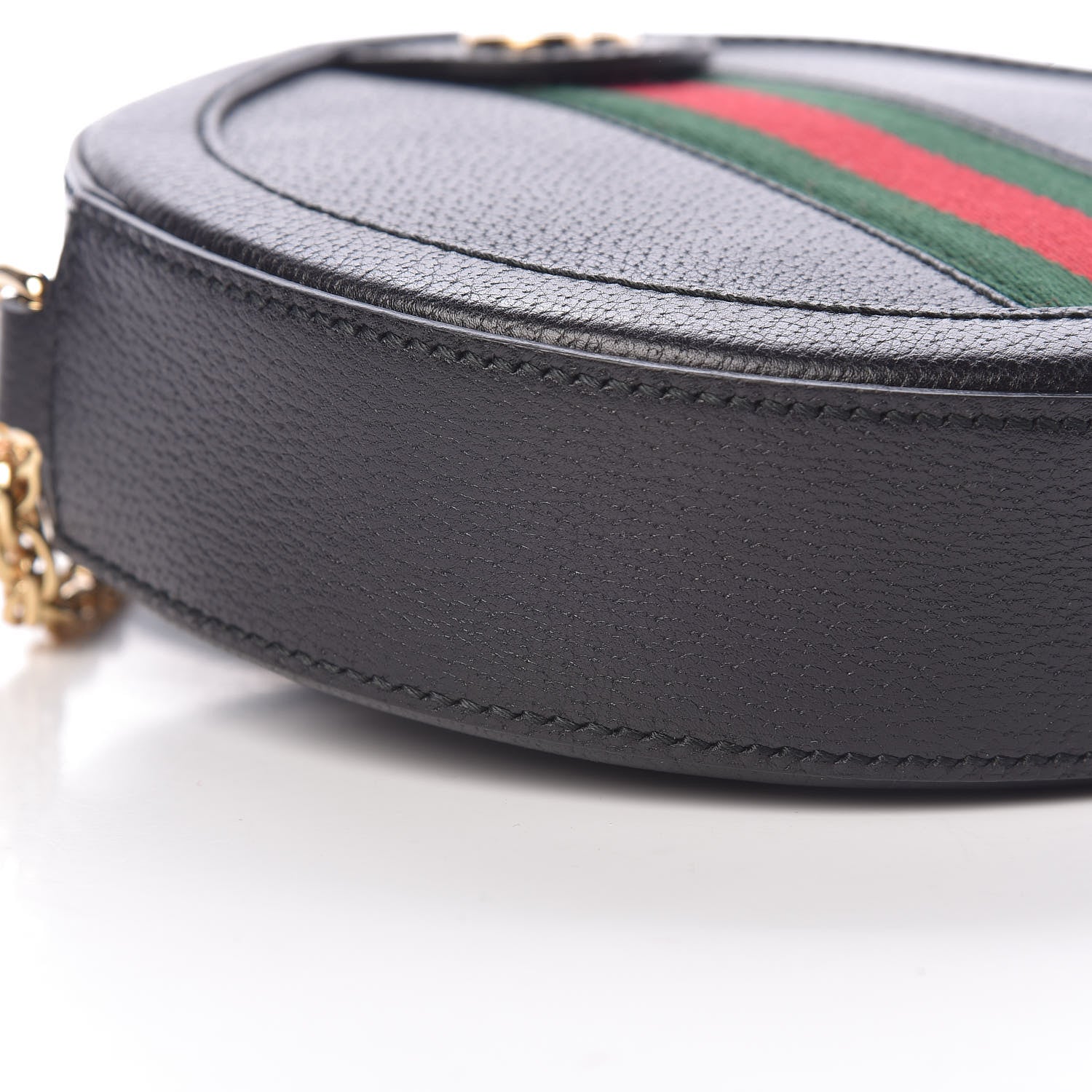 Gucci Soft Textured Calfskin Web Mini Ophidia Round Shoulder Bag Black 8 of 10