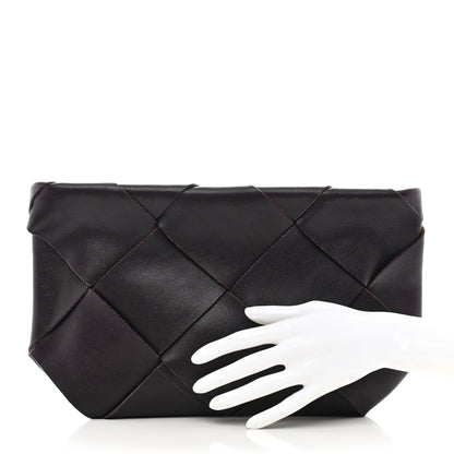 Bottega Veneta Calfskin Maxi Intrecciato Clutch Grape 2 of 6