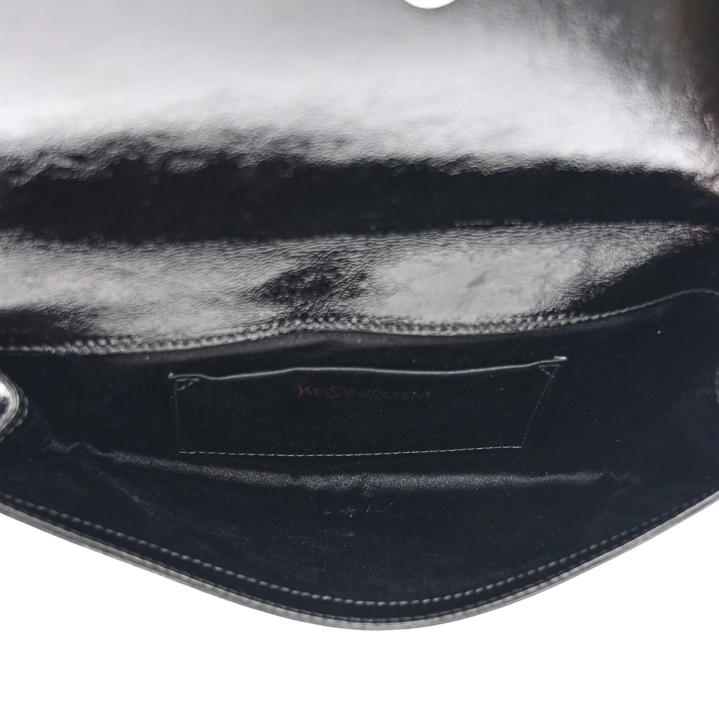 Textured Patent Monogram Small Belle De Jour Clutch Black