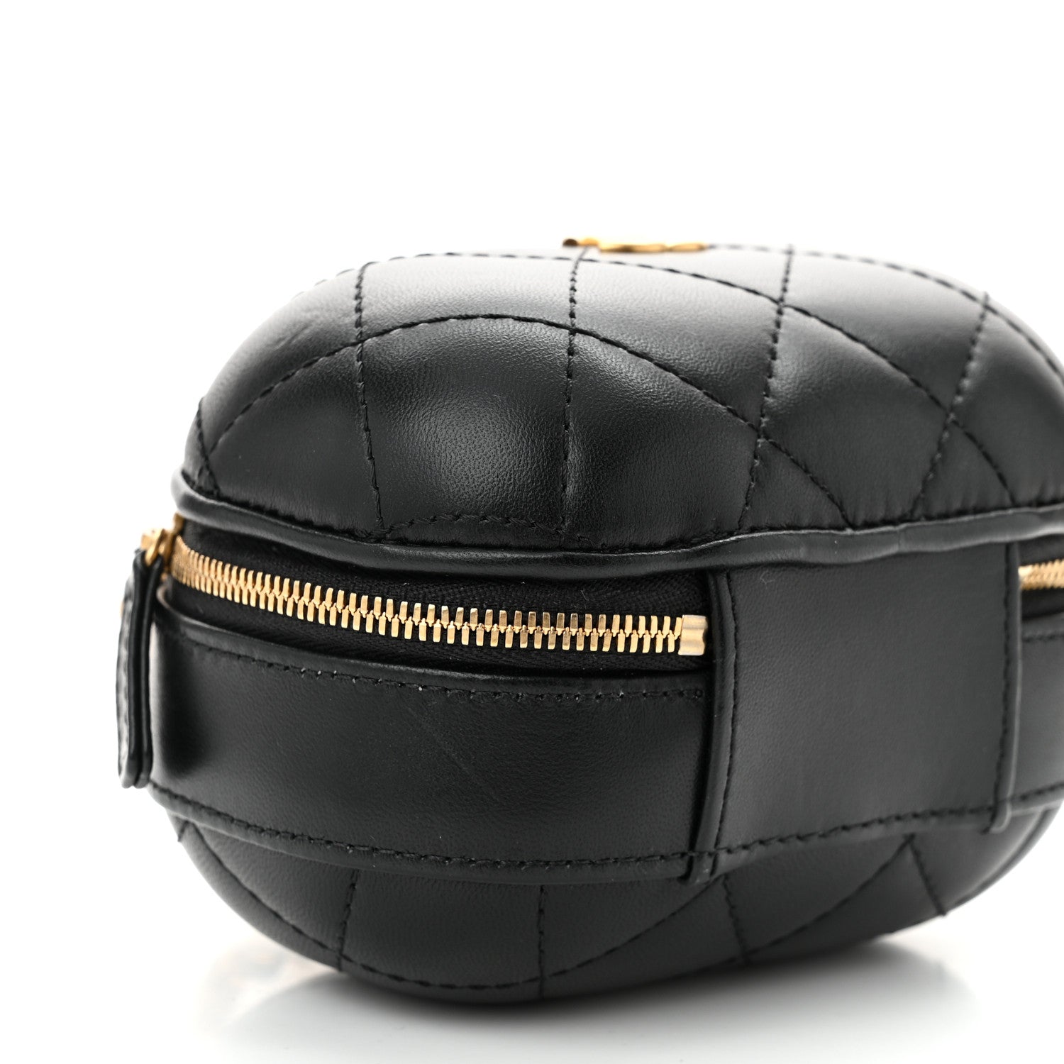 Chanel Lambskin Quilted CC Bubble Vanity Case With Chain Black 9 of 10