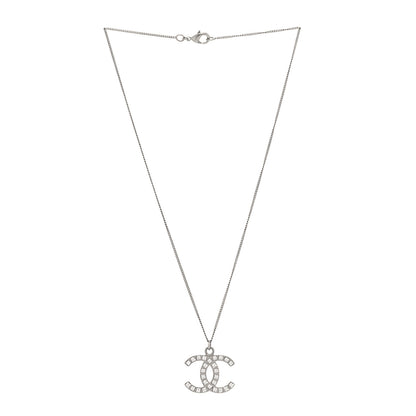 Chanel Baguette Crystal CC Necklace Silver 3 of 5