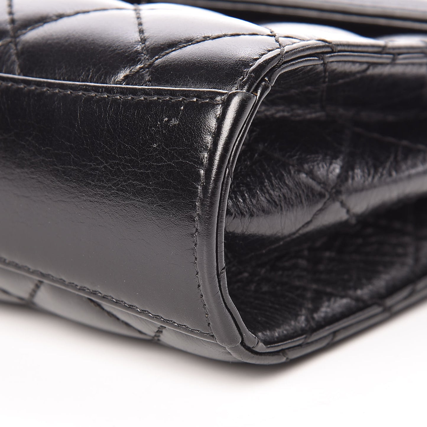 Aged Calfskin Quilted Mad About Quilting Mini Flap Black