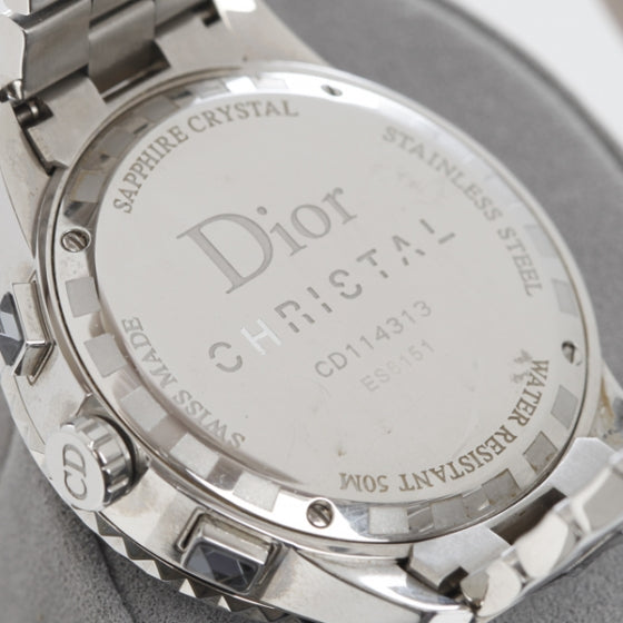 Stainless Steel Diamond Sapphire 38mm Christal Chronograph Quartz Watch White