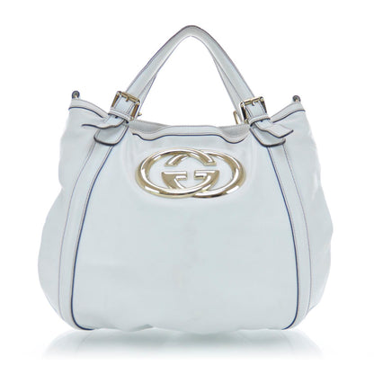 Gucci Leather Medium Britt Tote White 1 of 9