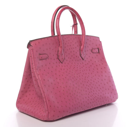 Hermes Ostrich Birkin 35 Fuchsia 3 of 36