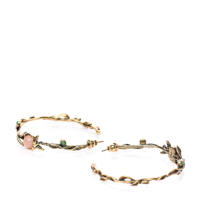 Christian Dior Metal Resin J'Adior Hoop Earrings Aged Gold 3 of 4