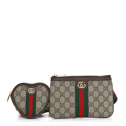 Gucci GG Supreme Monogram Web Ophidia Utility Belt Bag 120 48 Beige Ebony New Acero 1 of 12