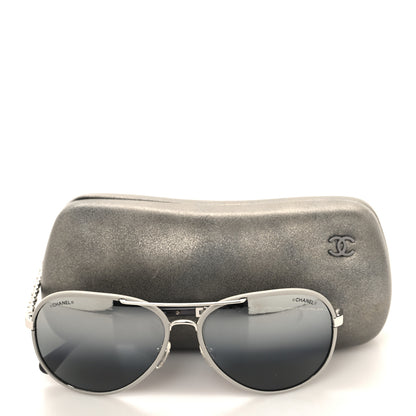 Chanel Lambskin Aviator Chain Sunglasses 4219-Q Grey 8 of 8