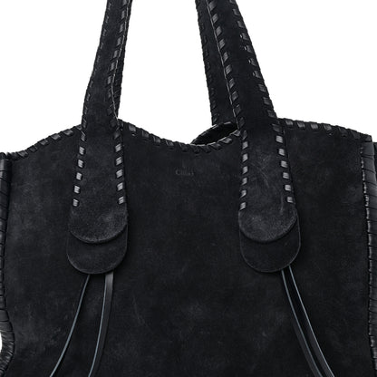Chloe Suede Calfskin Large Mony Tote Midnight 7 of 9