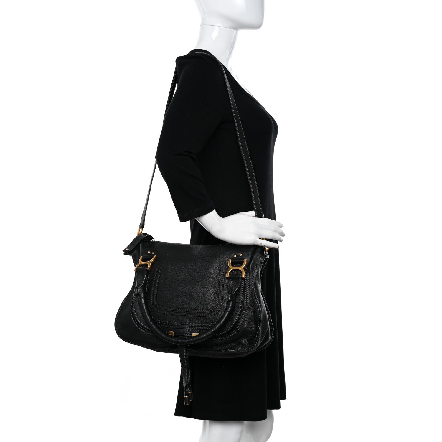Chloe Calfskin Medium Marcie Satchel Black 2 of 11