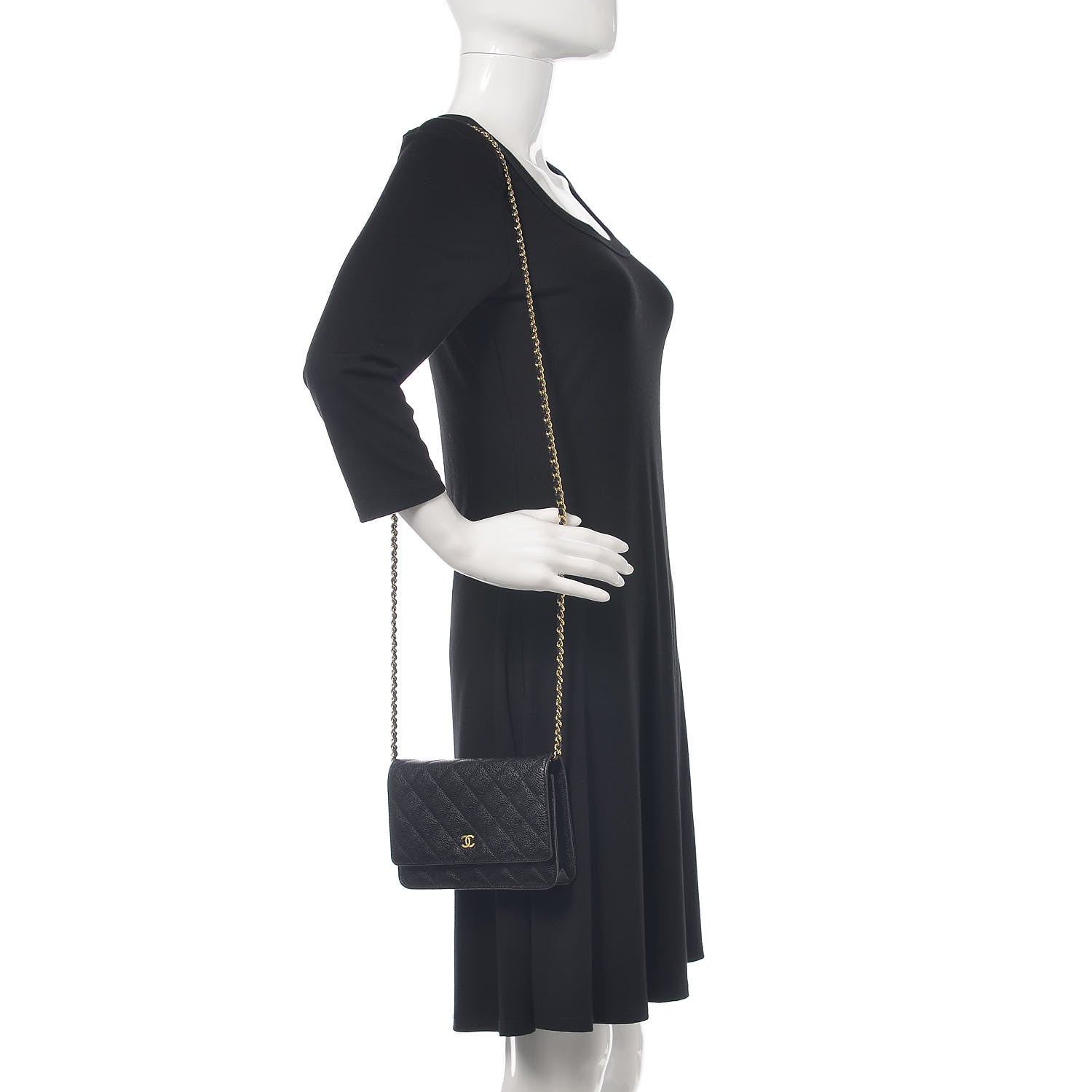Chanel Caviar Quilted Wallet On Chain WOC Black 2 of 13