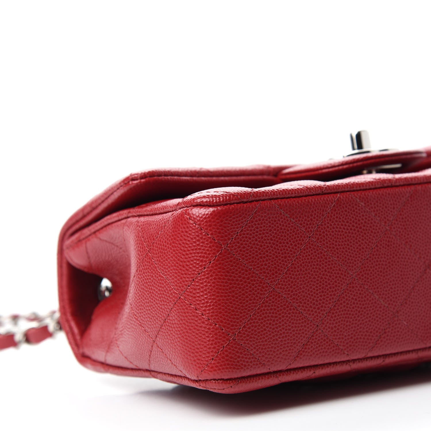 Chanel Caviar Quilted Mini Rectangular Flap Red 6 of 10