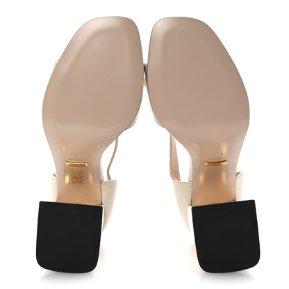 Gucci Nappa Horsebit Cross Strap 95mm Sandals 40.5 Mystic White 6 of 10