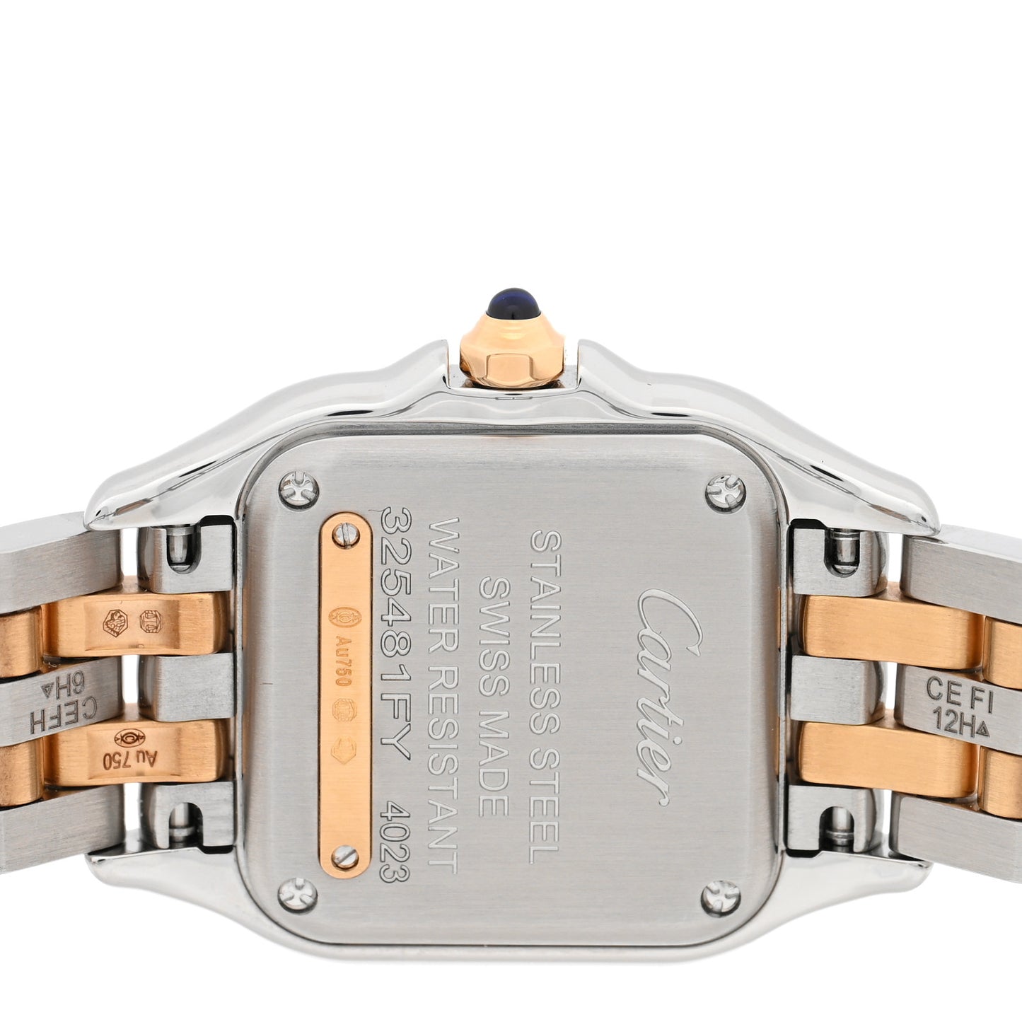 Stainless Steel 18K Yellow Gold 22mm Panthere Quartz Watch