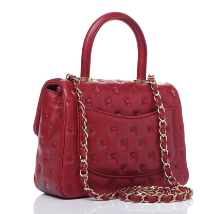 Chanel Lambskin Cross Stitch Mini Coco Handle Flap Red 2 of 14