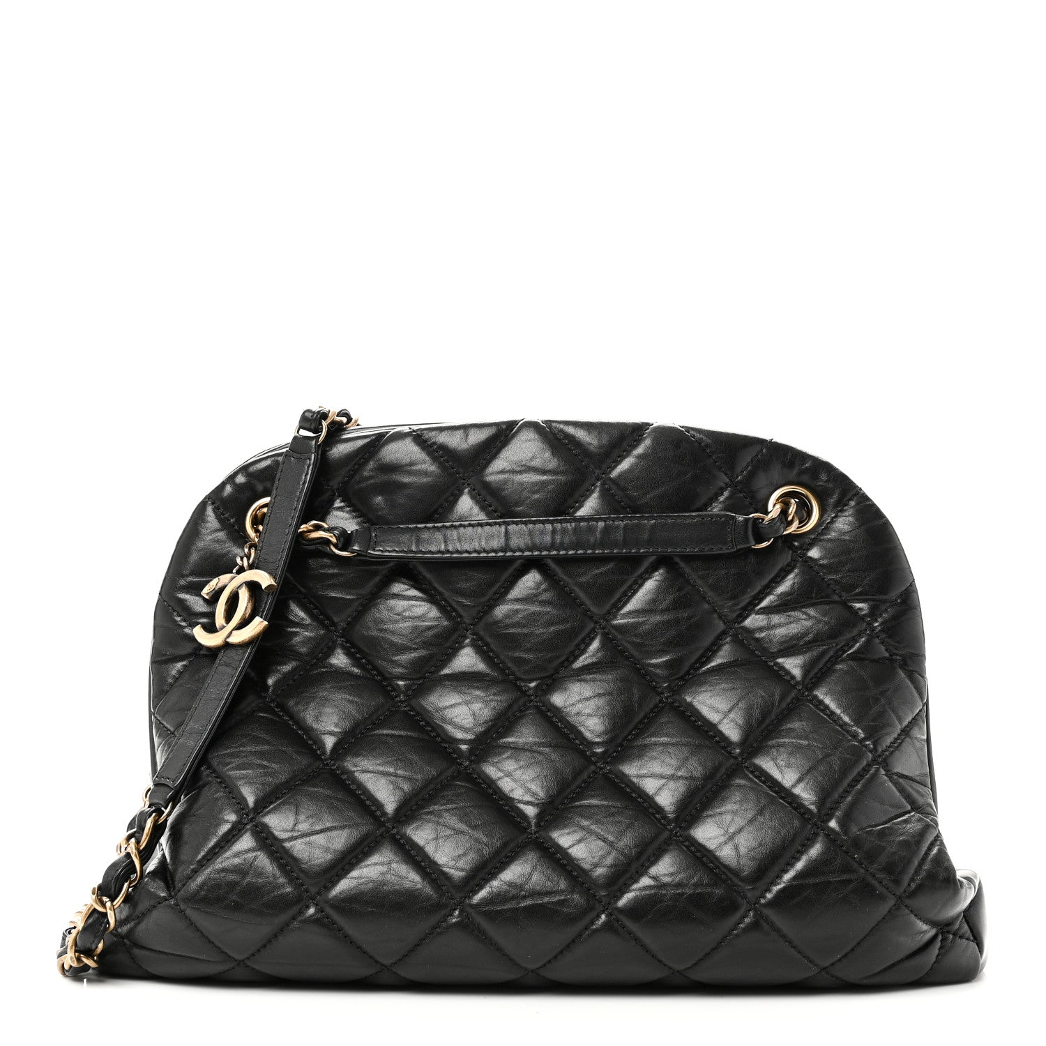 Chanel Aged Calfskin Large Just Mademoiselle Bowling Bag Black 1 of 11