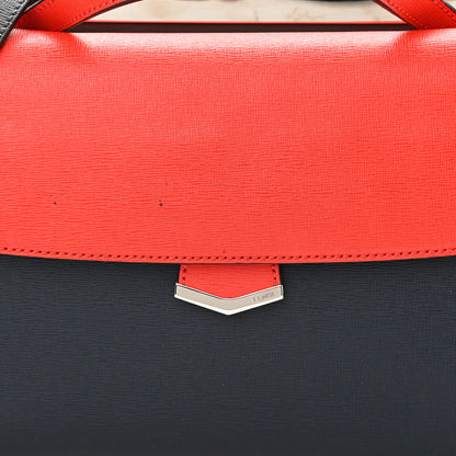 Fendi Vitello Elite Flamingo Colorblock Demi Jour Shoulder Bag Papavero Multicolor Asfalto 10 of 15