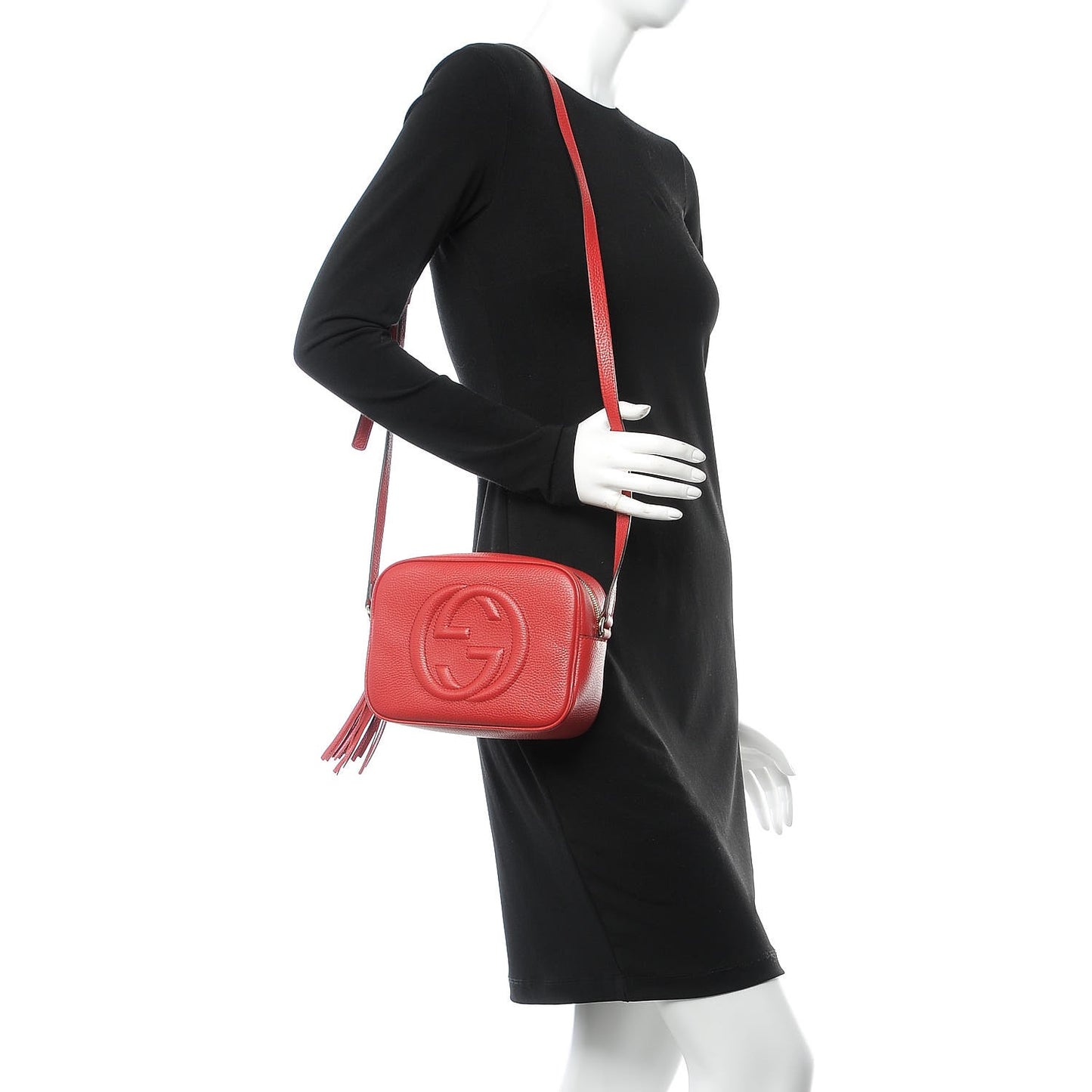 Pebbled Calfskin Small Soho Disco Bag Tabasco Red