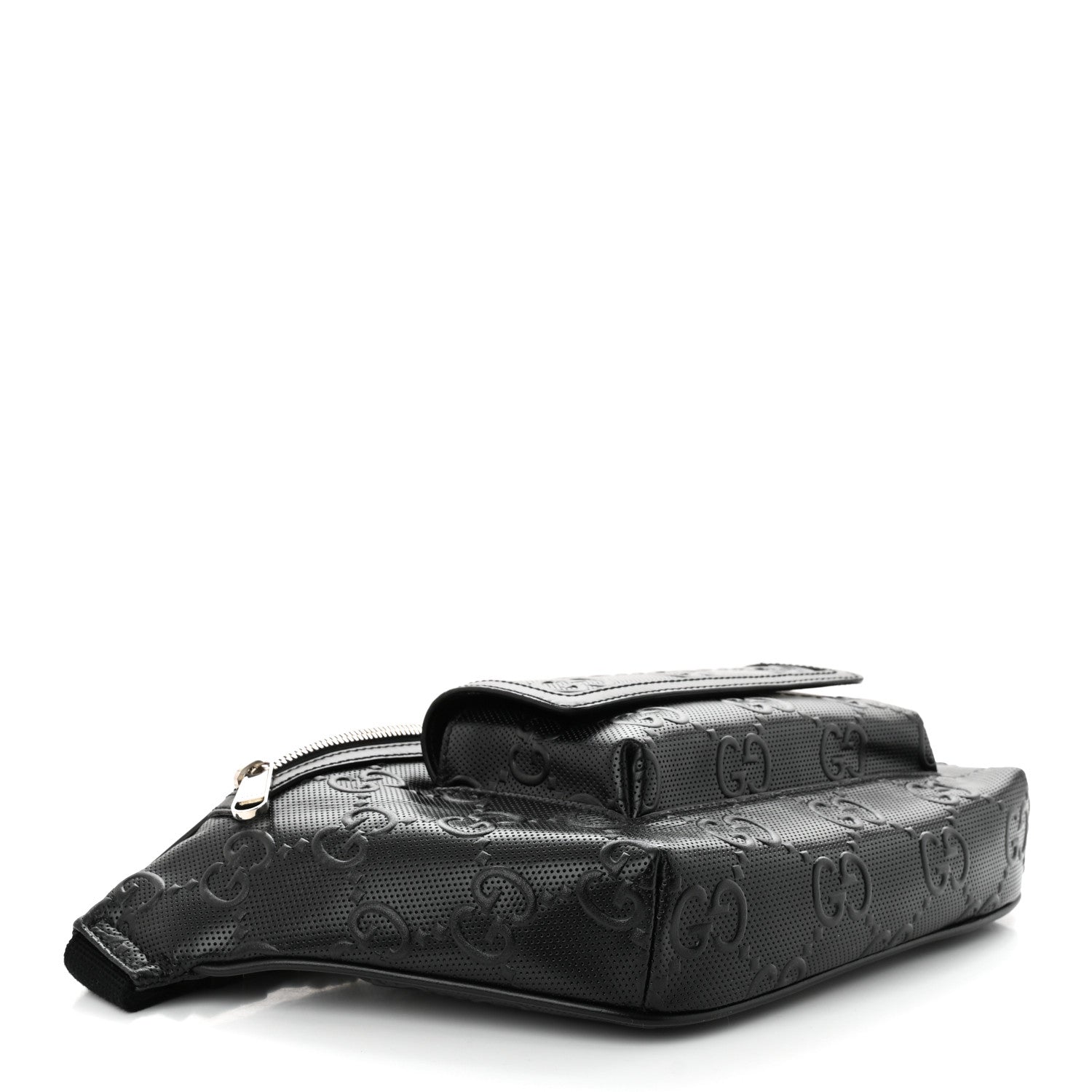 Gucci Calfskin GG Tennis Embossed Pocket Belt Bag Black 4 of 10