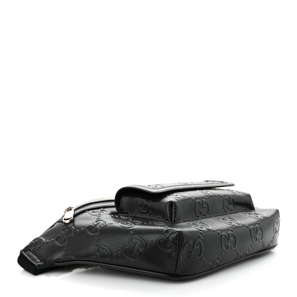 Gucci Calfskin GG Tennis Embossed Pocket Belt Bag Black 4 of 10