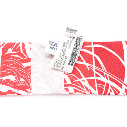 Hermes Silk Jungle Love Rainbow Twilly Rouge Bordeaux White 3 of 4