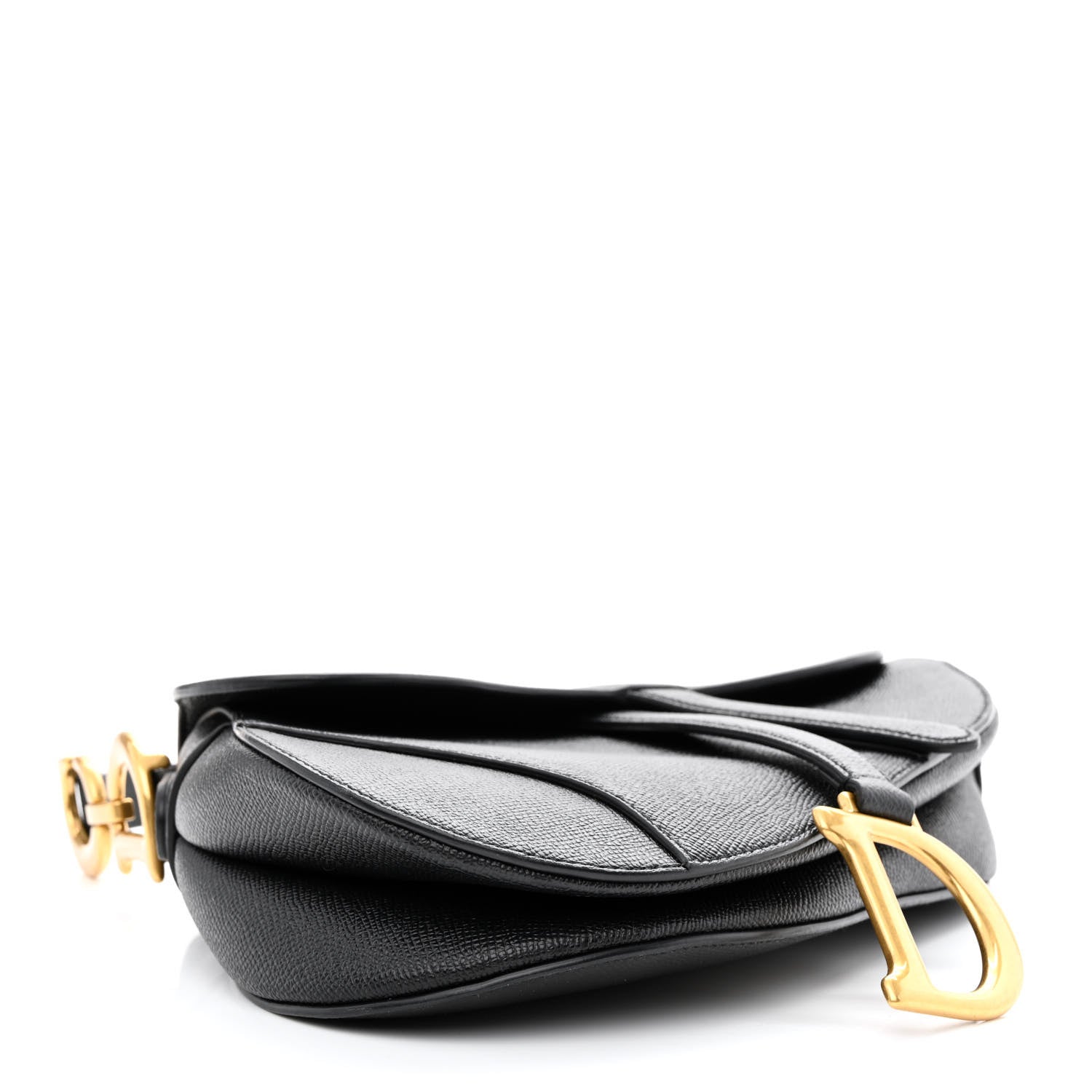 Christian Dior Grained Calfskin Saddle Bag Black 4 of 12