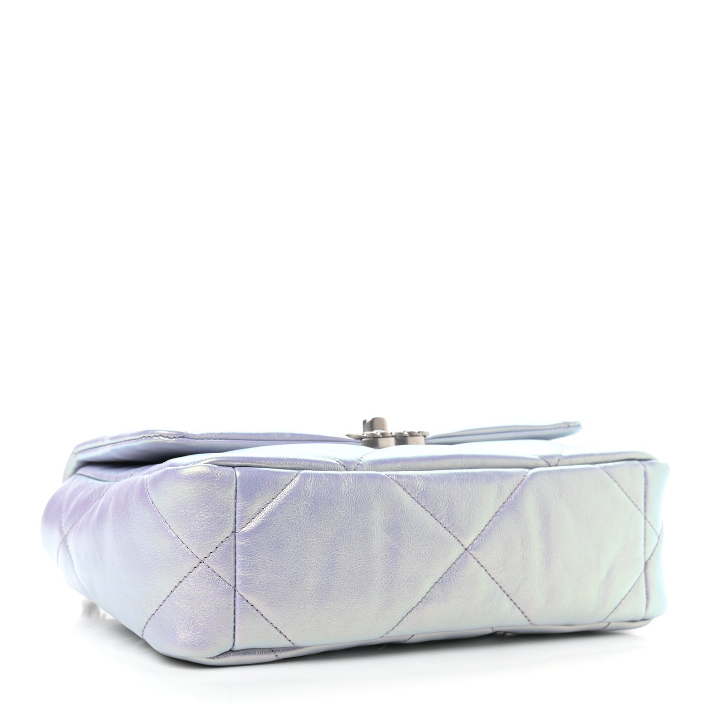 Iridescent Calfskin Quilted Medium Chanel 19 Flap Light Purple Blue