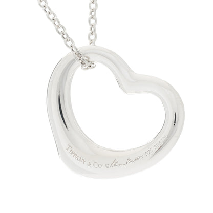 Tiffany Sterling Silver 22mm Elsa Peretti Open Heart Pendant Necklace 3 of 6