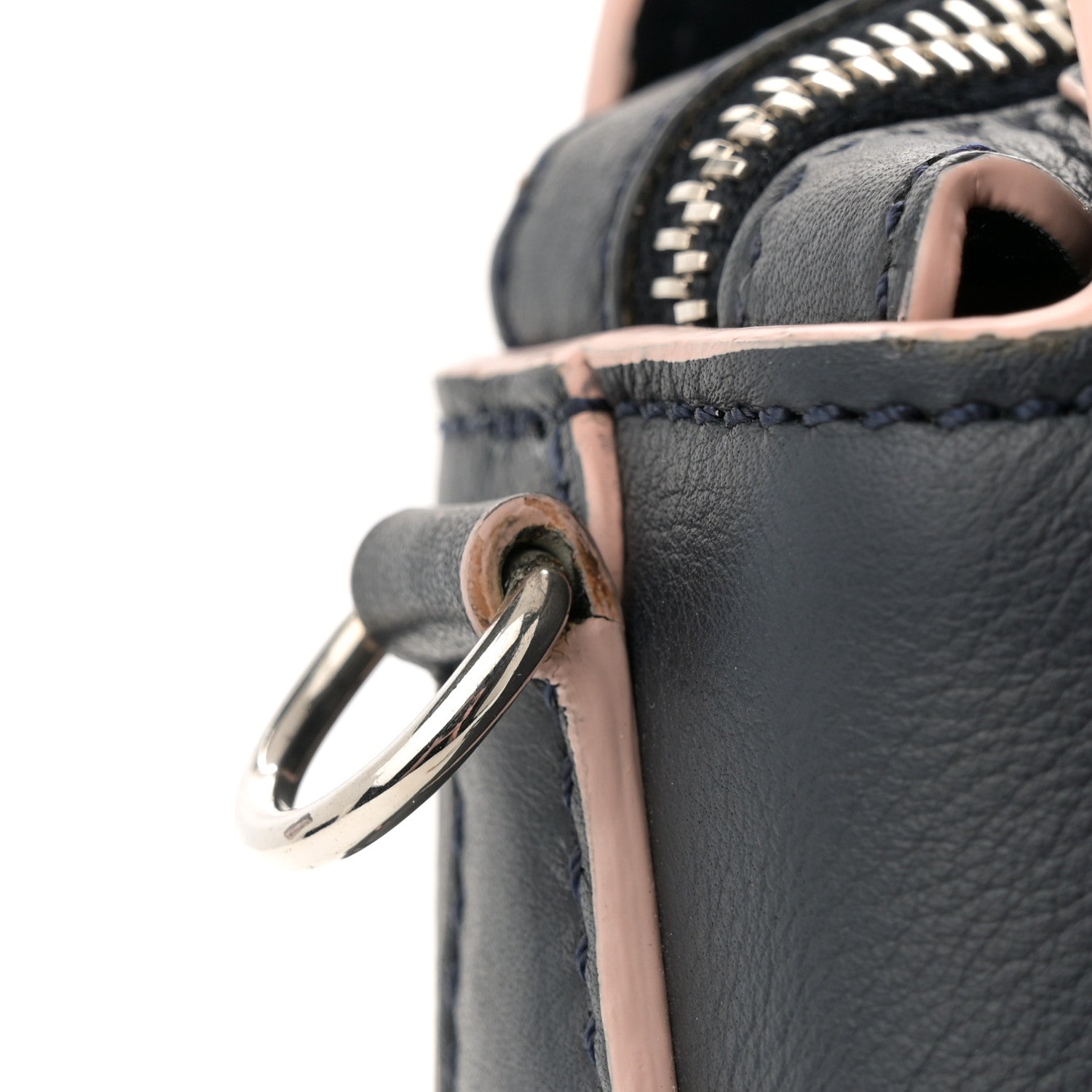 Fendi Vitello Dolce Scalloped Studded Medium By The Way Boston Bag Blu Notte 15 of 15