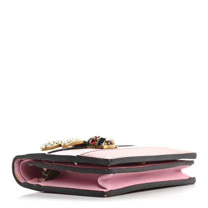 Gucci Calfskin Queen Margaret Card Case Wallet Sugar Pink Hibiscus Red Mystic White 4 of 13