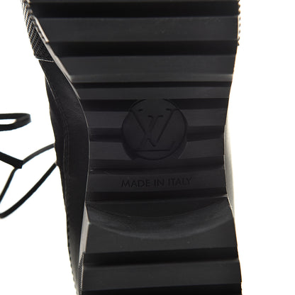 Louis Vuitton Suede Calfskin Monogram LV Black Heart Laureate Platform Desert Boots 37.5 Black 6 of 7