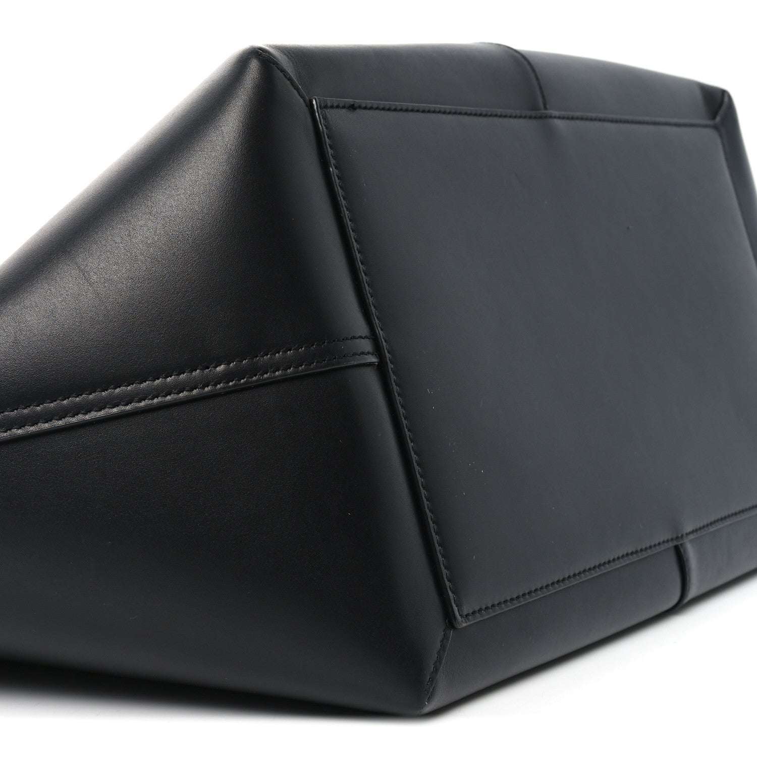 Saint Laurent Smooth Calfskin Maxi Trapezoid Shopping Tote Black 9 of 10