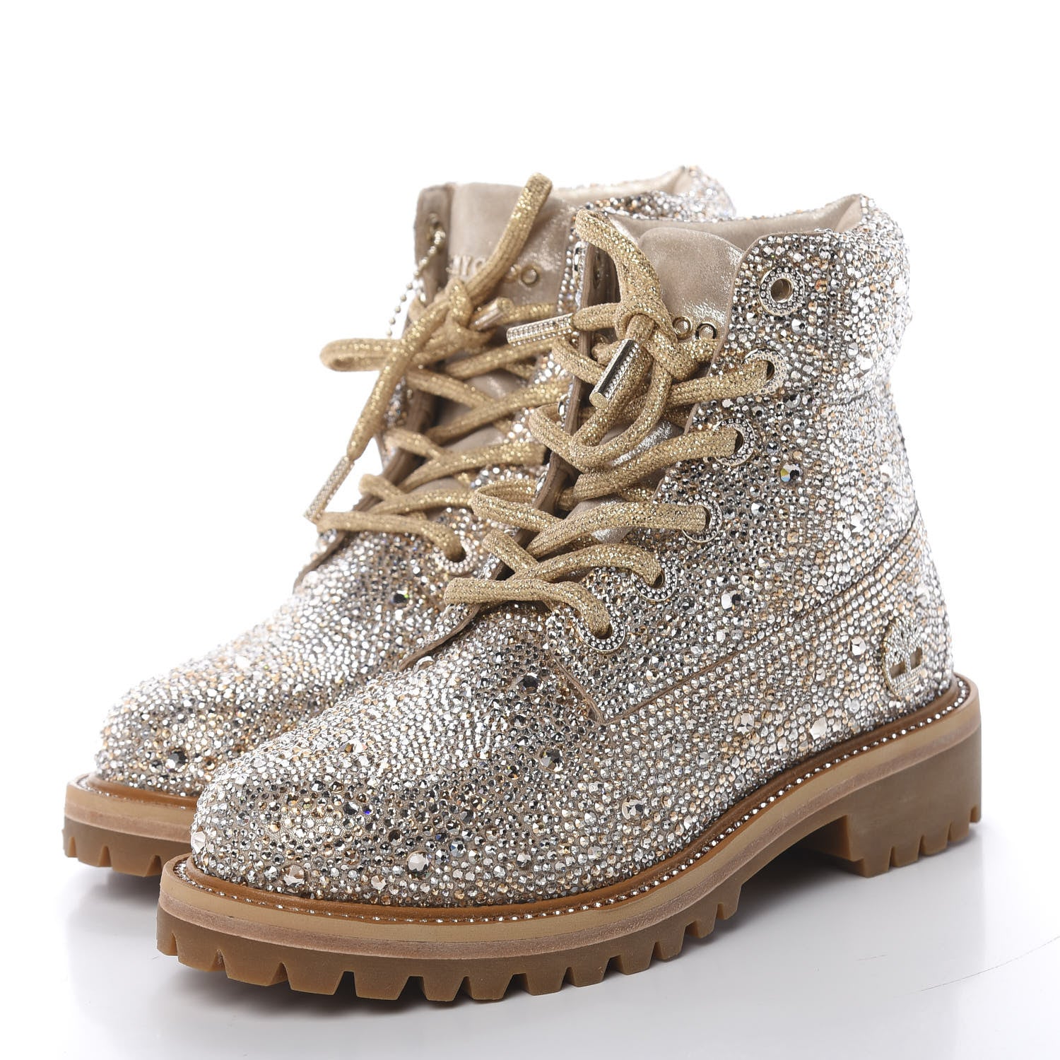 Jimmy Choo X TIMBERLAND Swarovski Crystal Ankle Boots 7 605911