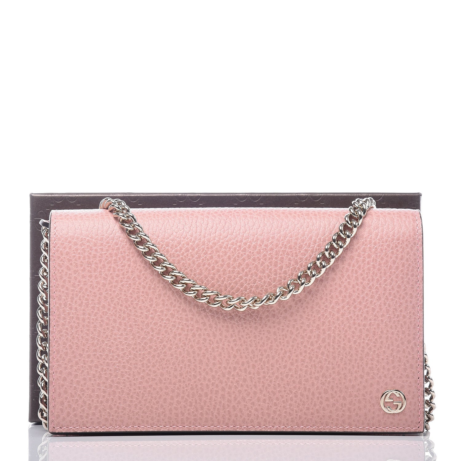 Gucci Dollar Calfskin Medium Betty Chain Wallet Soft Pink 9 of 9