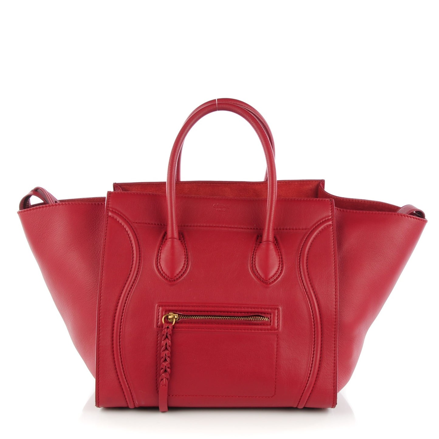 Supple Calfskin Medium Phantom Luggage Red