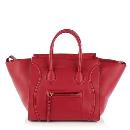 Celine Supple Calfskin Medium Phantom Luggage Red 1 of 7