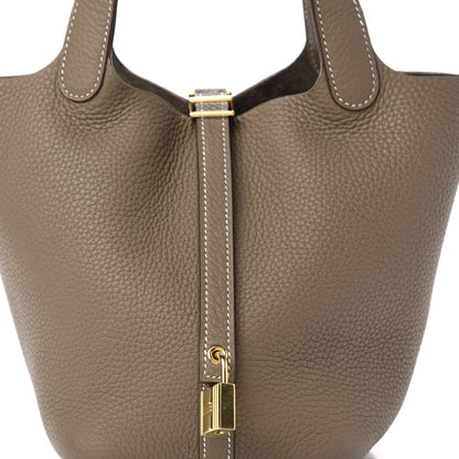 Hermes Taurillon Clemence Picotin Lock 18 PM Etoupe 10 of 11