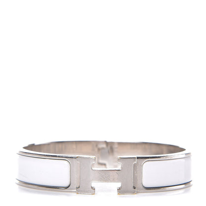 Hermes Enamel Narrow Clic Clac H Bracelet PM White 1 of 5