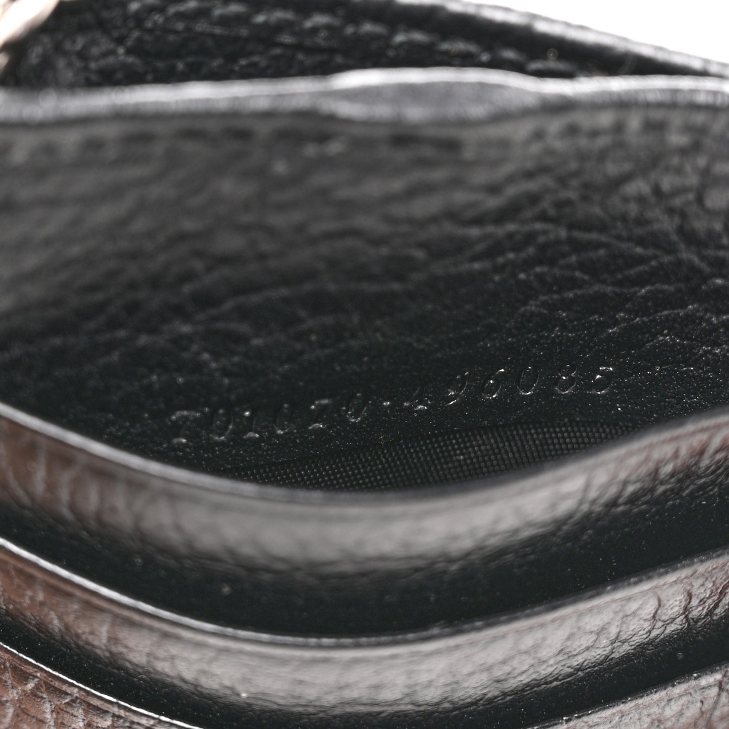 Dollar Calfskin Enamel Monochrome GG Marmont Key Case Card Holder Black