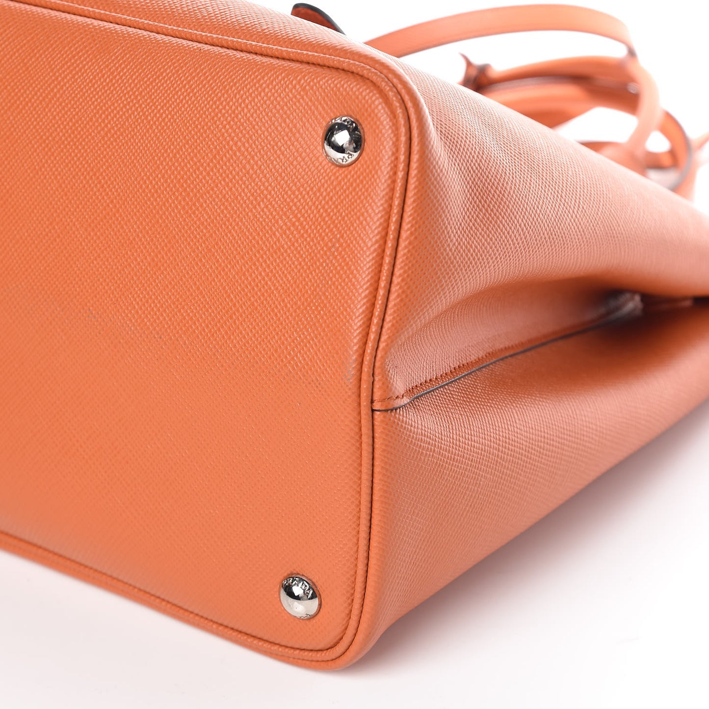 Saffiano Cuir Medium Double Handle Tote Papaya