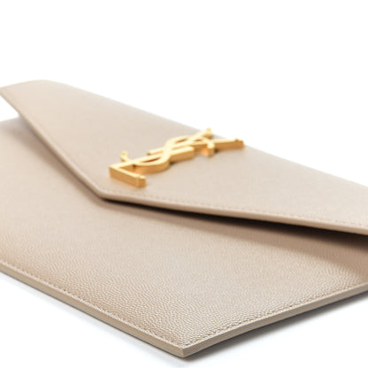 Saint Laurent Grain De Poudre Uptown Pouch Dark Latte 8 of 9