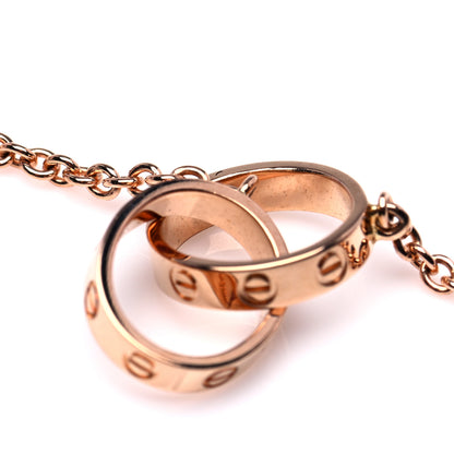 Cartier 18K Pink Gold Interlocking LOVE Necklace 6 of 8
