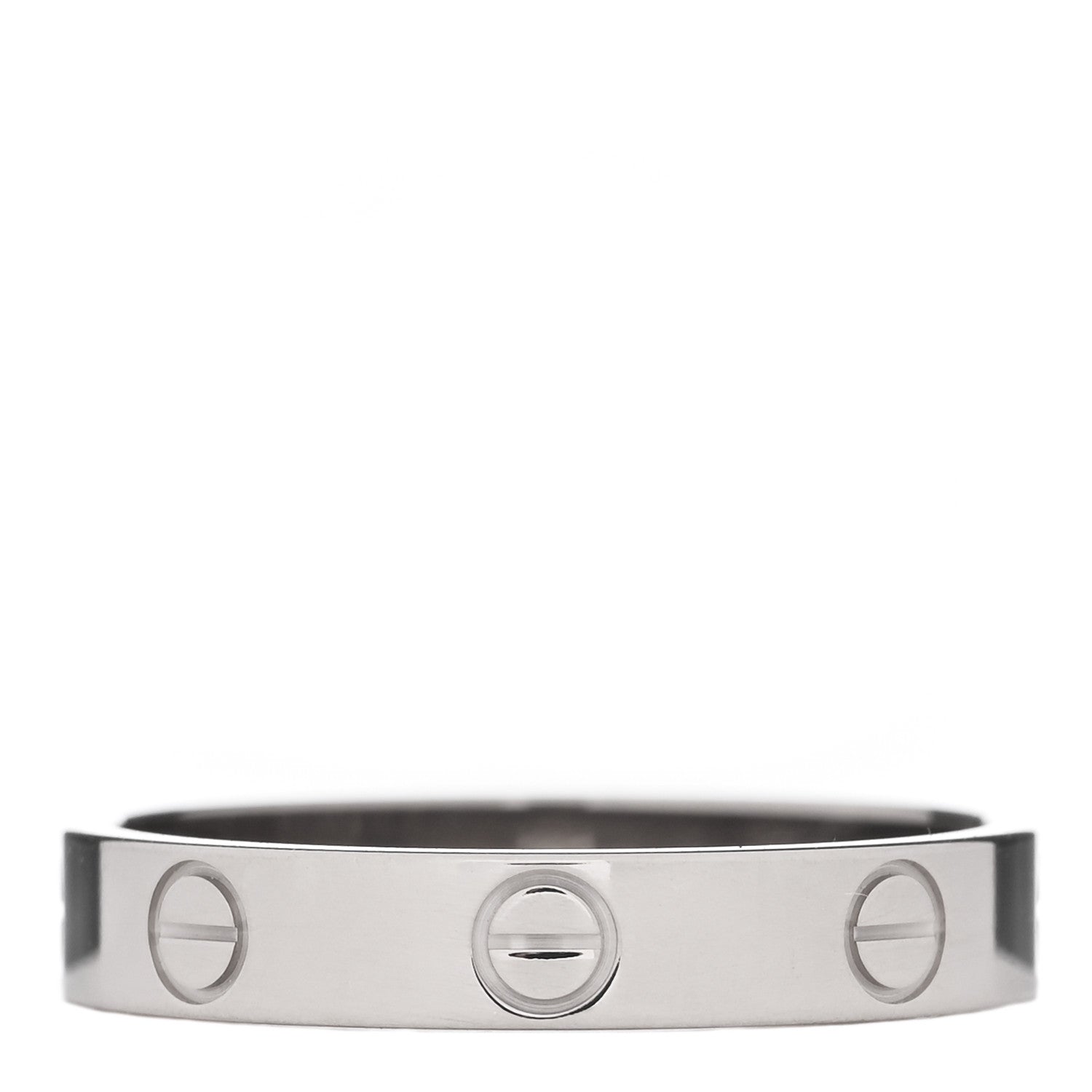 Cartier 18K White Gold 3.5mm LOVE Wedding Band Ring 56 7.5 3 of 5