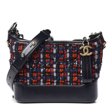 Chanel Tweed Calfskin Small Gabrielle Hobo Navy 1 of 10