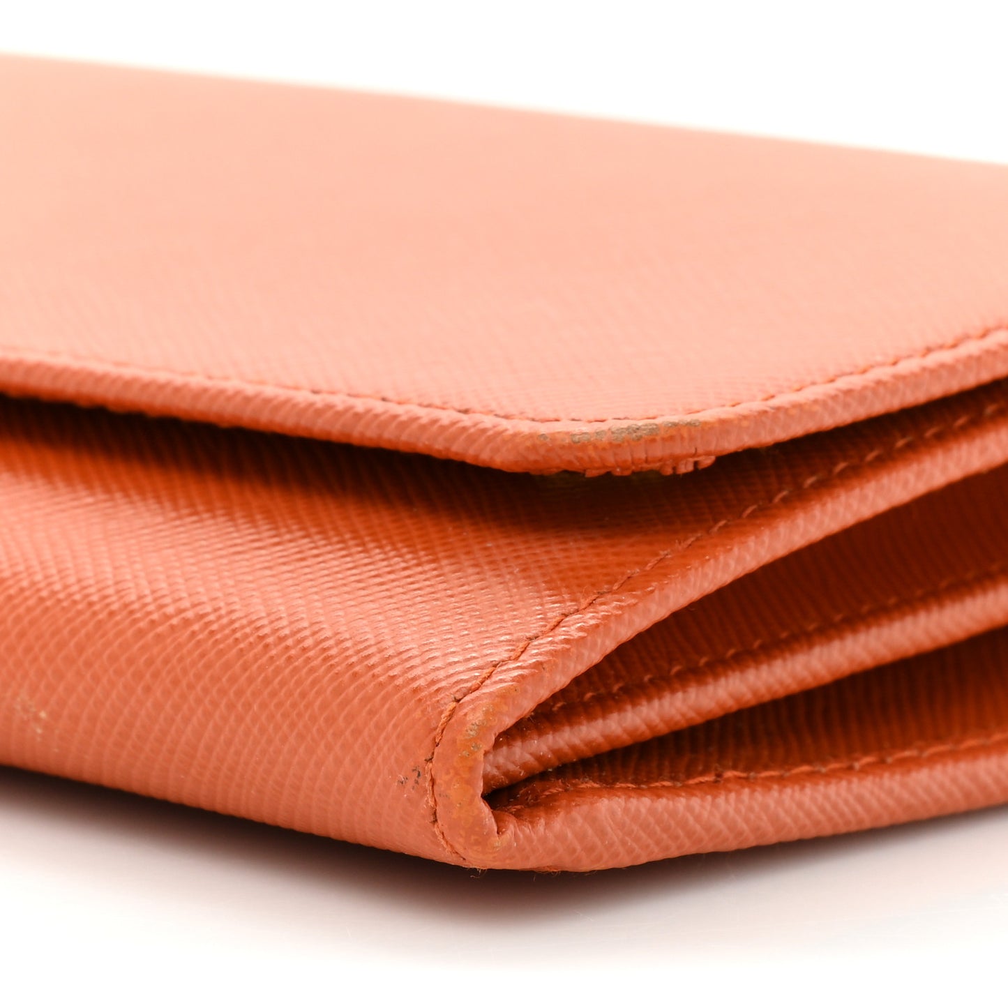 Saffiano Metal Oro Chain Wallet Papaya