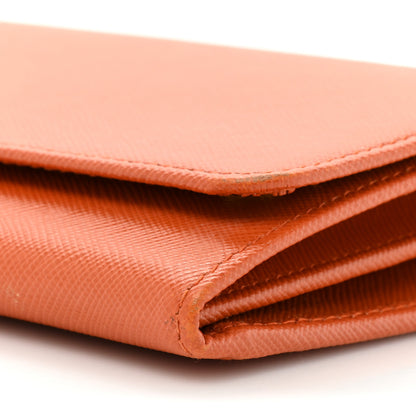 Prada Saffiano Metal Oro Chain Wallet Papaya 11 of 15