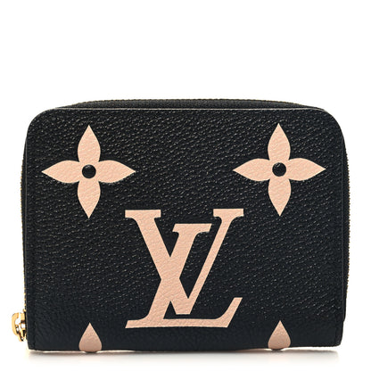Louis Vuitton Empreinte Monogram Giant Zippy Coin Purse Black Beige 1 of 8