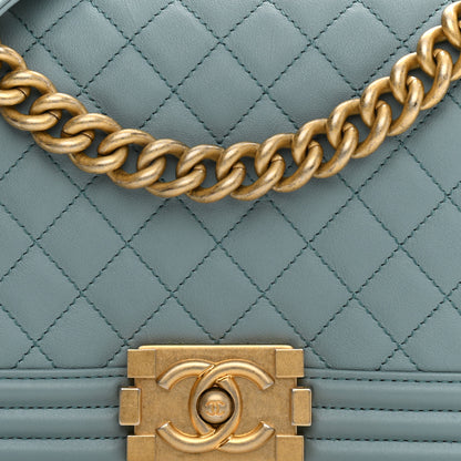 Chanel Calfskin Quilted Medium Boy Flap Light Blue 8 of 9