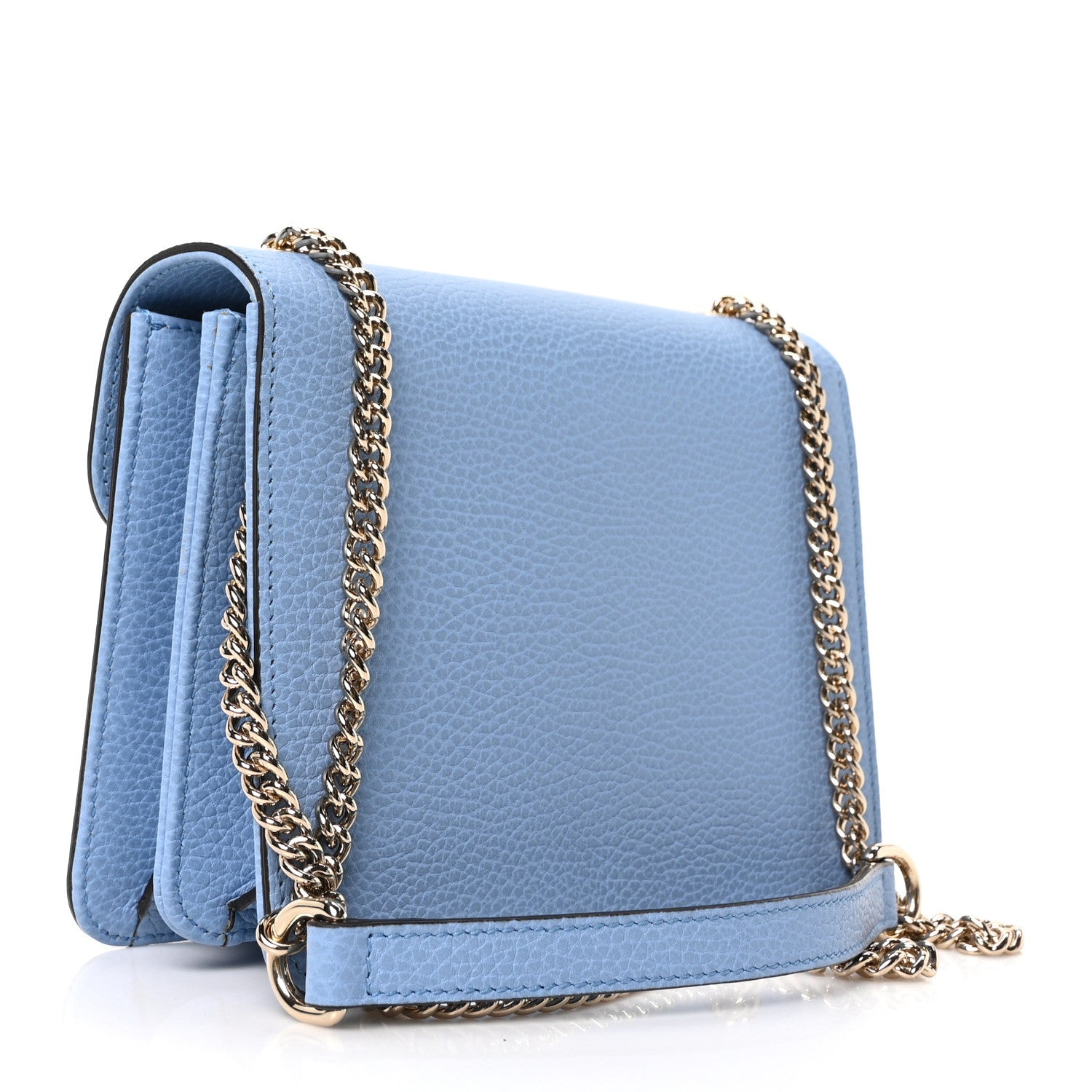 Gucci Dollar Calfskin Small Interlocking G Shoulder Bag Mineral Blue 3 of 10
