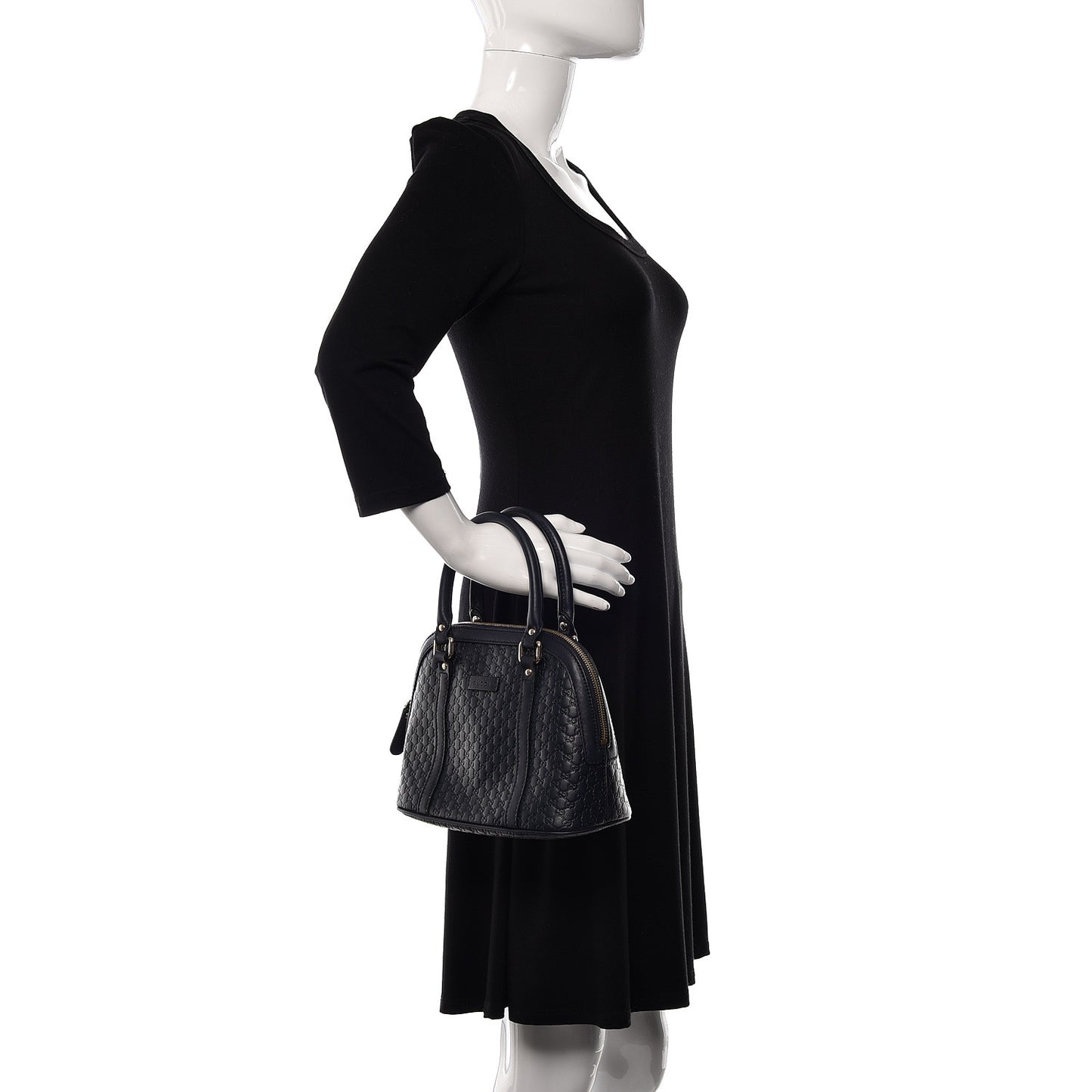 Soft Microguccissima Mini Dome Bag Blue